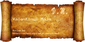 Valentinyi Maja névjegykártya